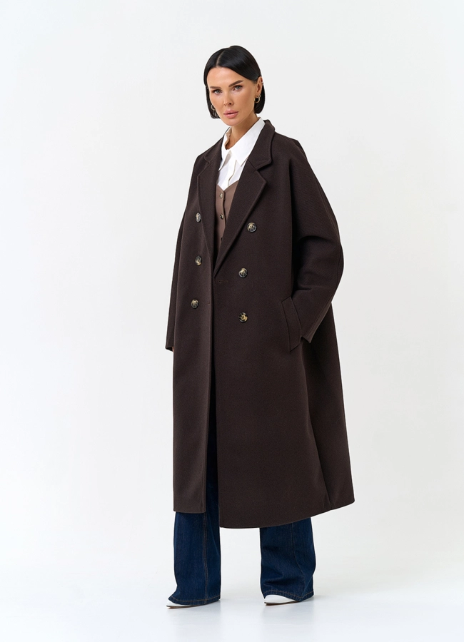 Женское пальто с английским воротником модель № 34151 в рассрочку фото