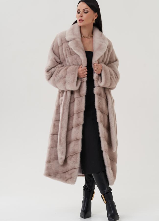 Шуба из норки с английским воротником  модель № 24817 универмаг малина