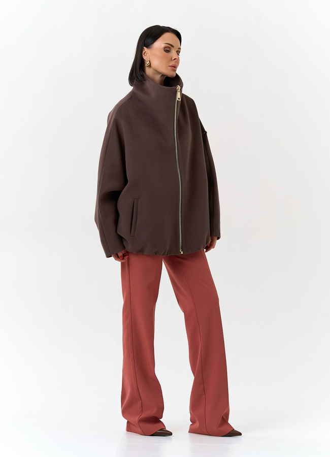 Женское укороченное пальто с высоким воротником модель № 32558 универмаг малина