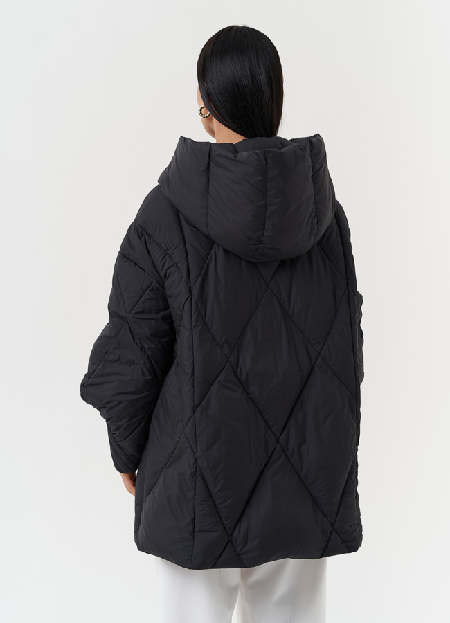 Стеганая куртка с капюшоном модель № 28819 универмаг малина