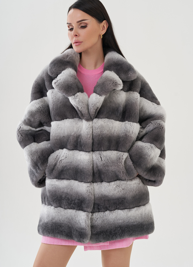 Шуба из кролика оверсайз модель № 81495 универмаг малина