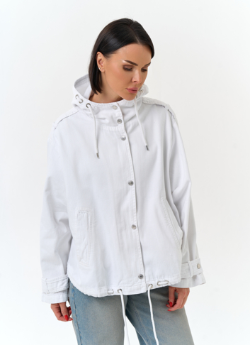 Женская джинсовая куртка с капюшоном