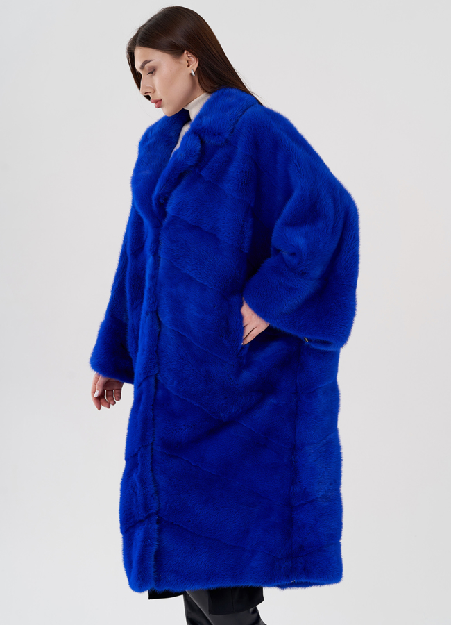 Норковая шуба с английским воротником  модель № 24224 универмаг малина