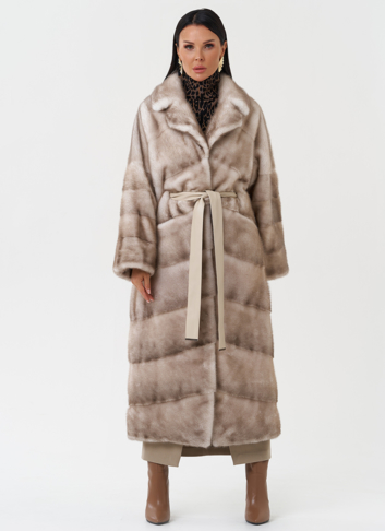 Длинная шуба из меха норки