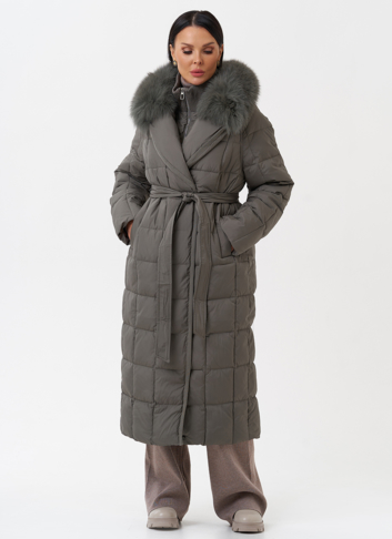 Женский пуховик с английским воротником