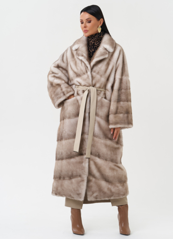 Длинная шуба из меха норки