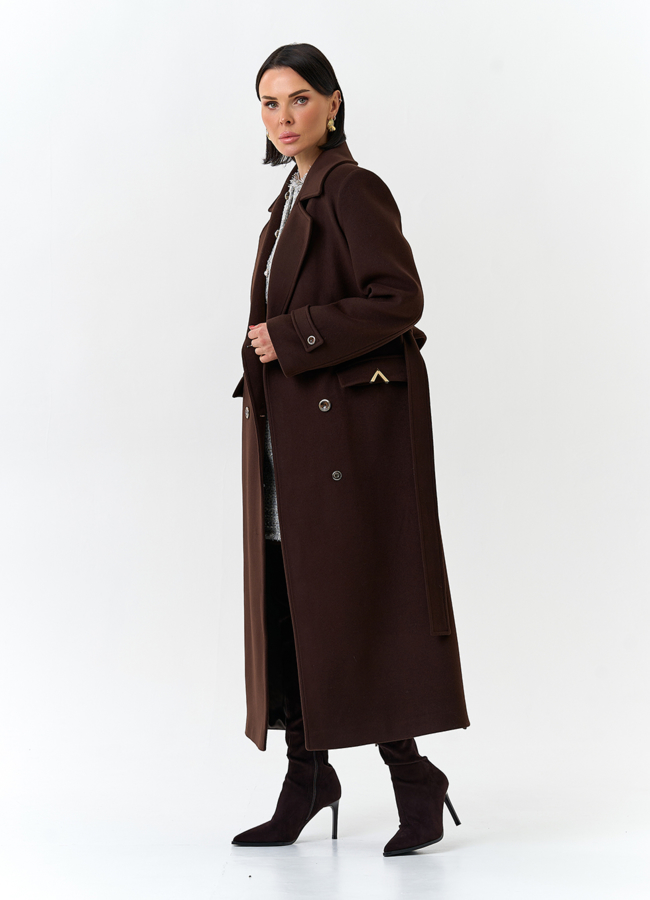 фото Женское пальто с английским воротником модель № 32644