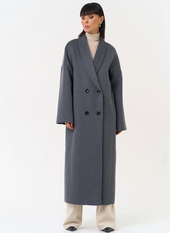 Женское пальто с воротником шаль