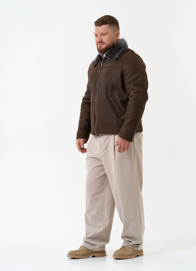 Мужская натуральная дубленка модель № 31858 в рассрочку