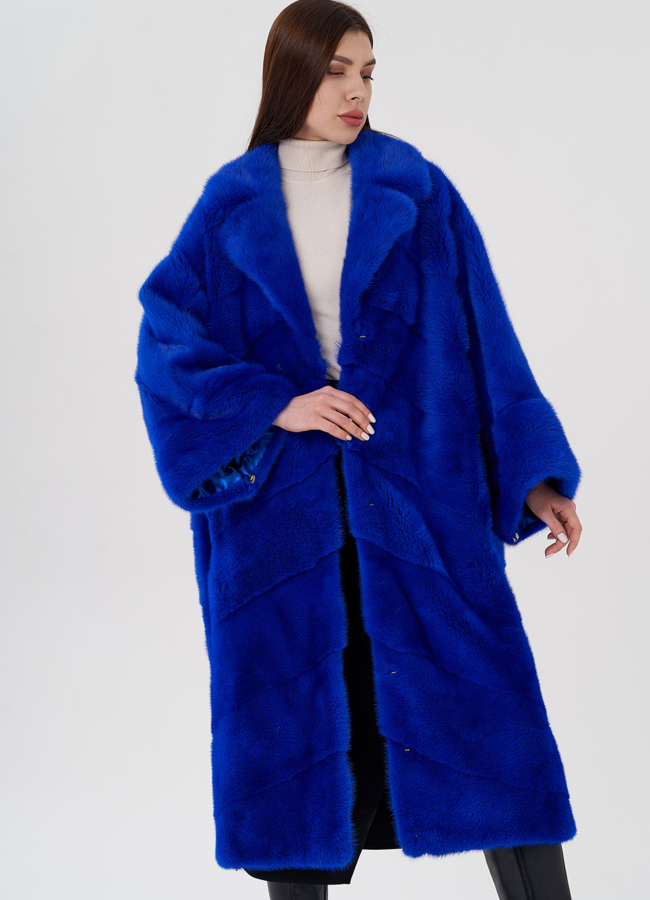 Норковая шуба с английским воротником  модель № 24224 универмаг малина