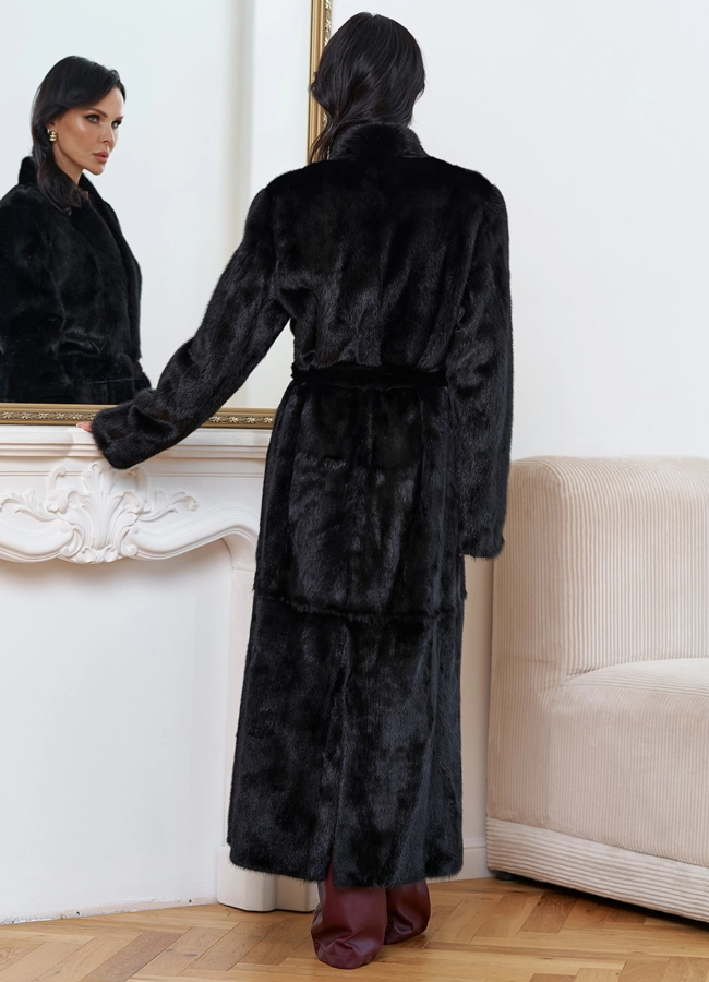 фото Женская длинная шуба из меха норки модель № 30691 фото