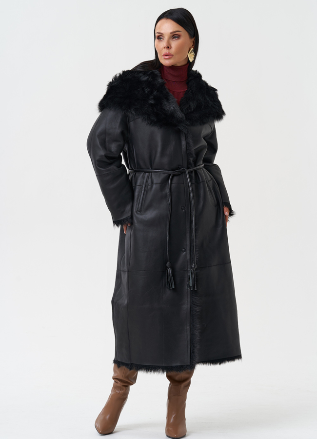 Дубленка с отделкой из тосканы модель № 28702 в рассрочку