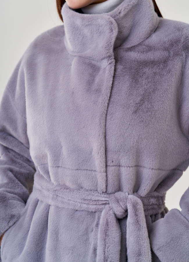 Женское пальто из искусственного меха  модель № 23528 универмаг малина