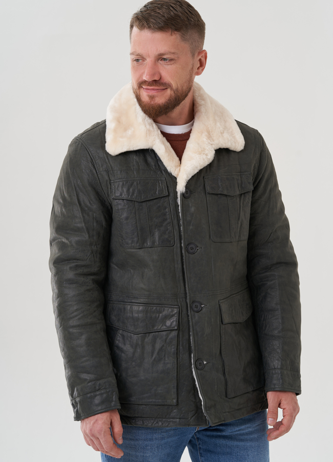 Куртка мужская из натуральной кожи  модель № 82314 в рассрочку