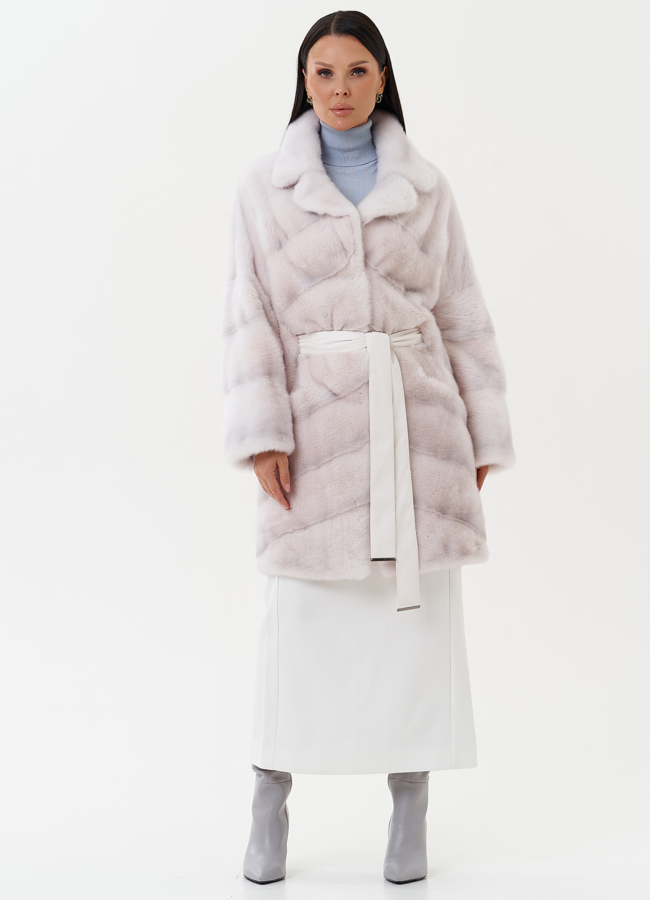 фото Шуба из норки с английским воротником  модель № 25599