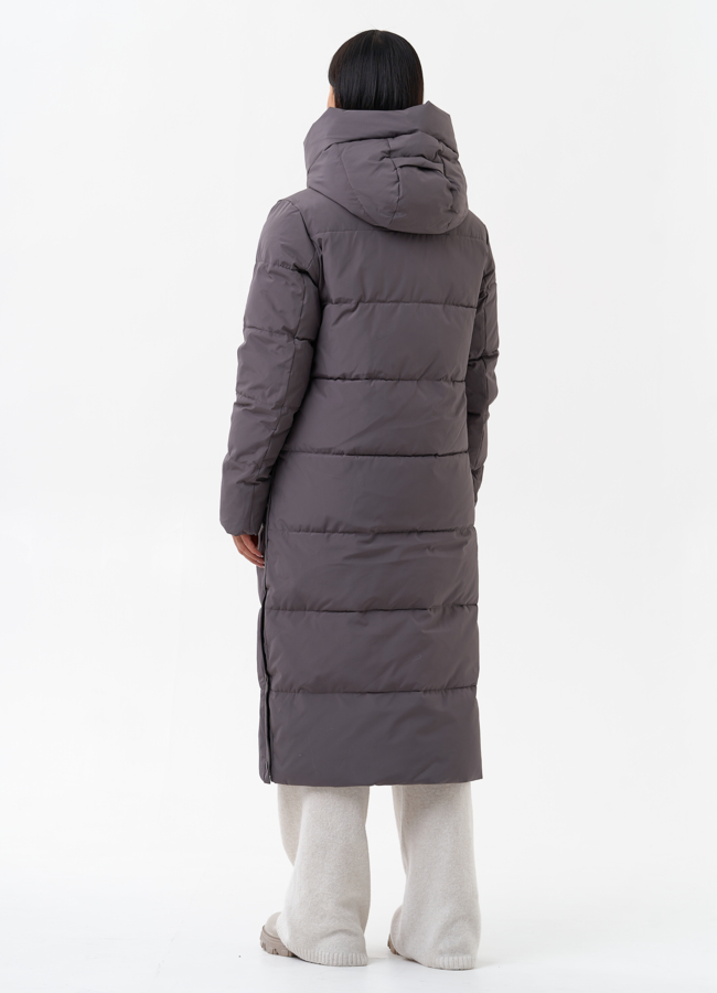 фото Длинный пуховик с капюшоном модель № 29183