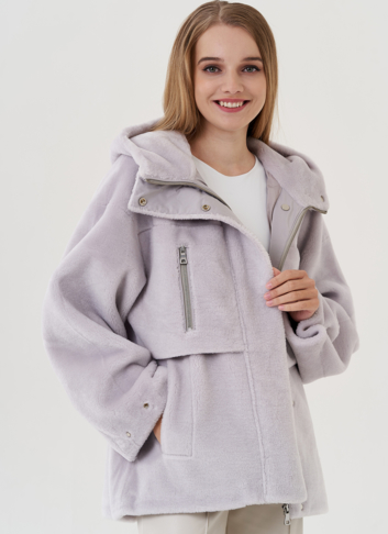 Полупальто женское с капюшоном