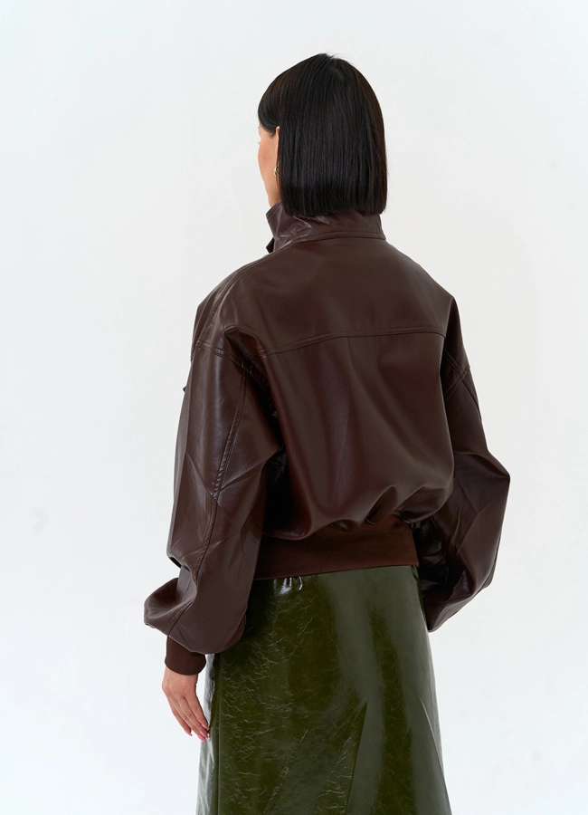 фото Женская куртка бомбер из эко кожи модель № 34184 фото