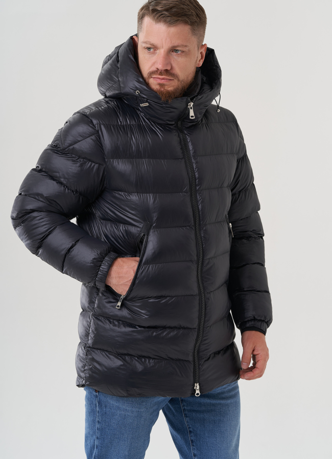 Мужской пуховик с капюшоном  модель № 82440 в рассрочку