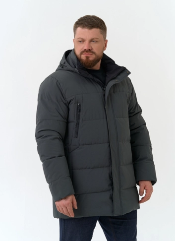 Мужской пуховик с капюшоном  фото