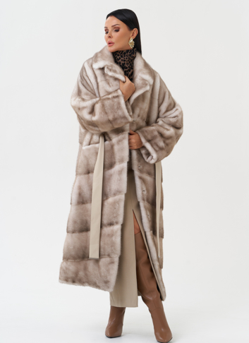 Длинная шуба из меха норки