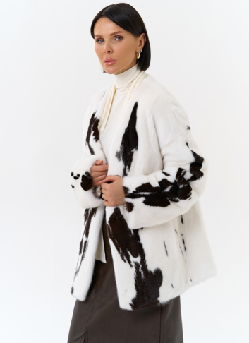 Жакет из меха норки в расцветке "ягуар"