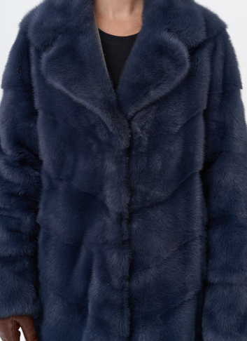 Норковая шуба с английским воротником 
