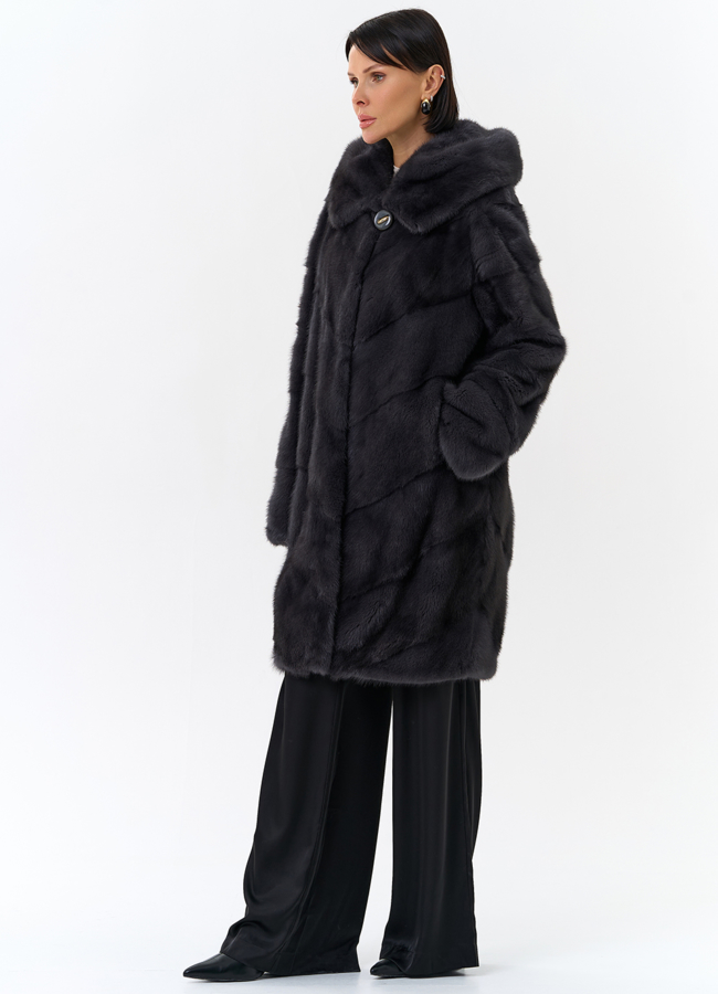 Норковая шуба - баллон модель № 24735 универмаг малина