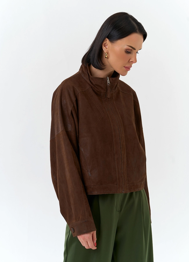 Женская двухсторонняя куртка из натуральной кожи модель № 32537 универмаг малина