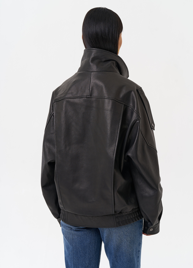 Объемная женская куртка из натуральной кожи модель № 29912 в кредит