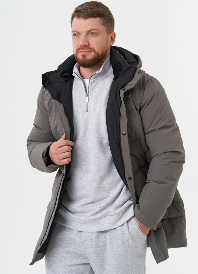 Зимний пуховик с капюшоном модель № 28393 универмаг малина