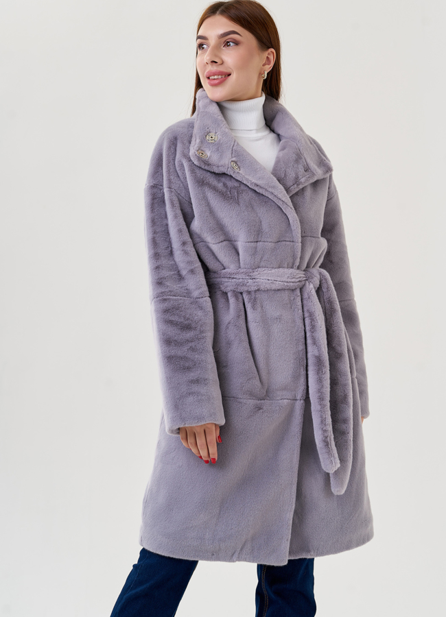 Женское пальто из искусственного меха  модель № 23528 в кредит