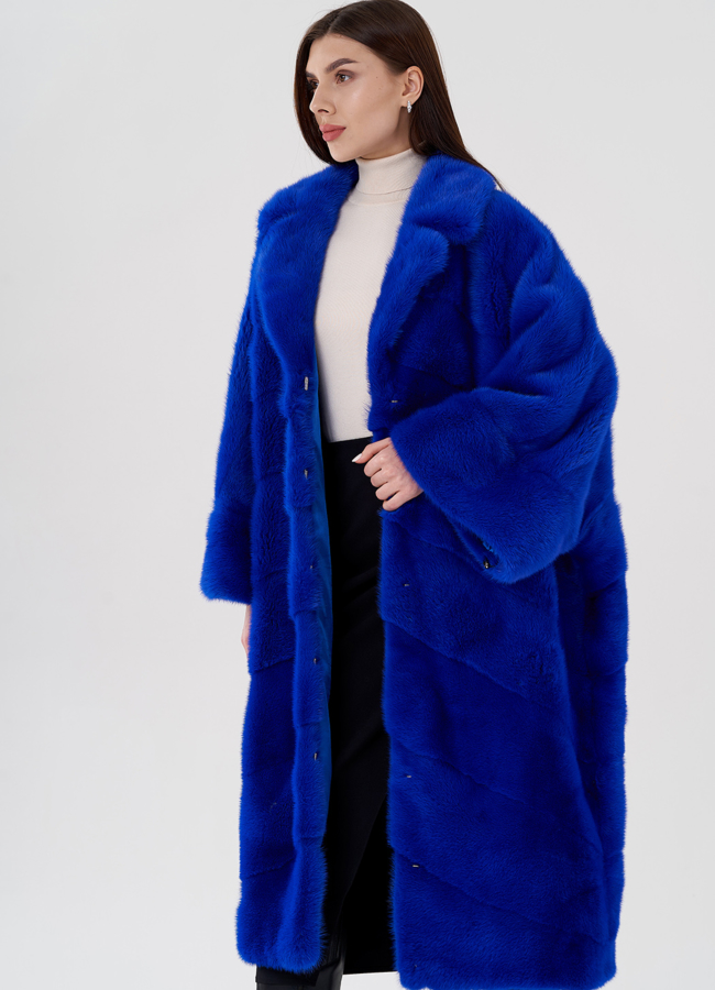 Норковая шуба с английским воротником  модель № 24224 универмаг малина