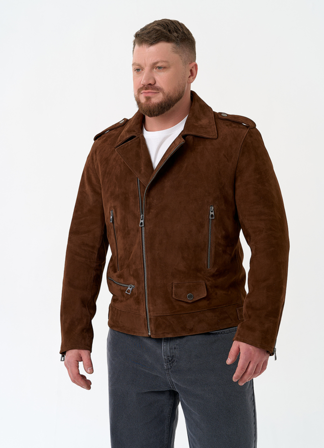 Мужская куртка из натуральной замши модель № 32742 универмаг малина