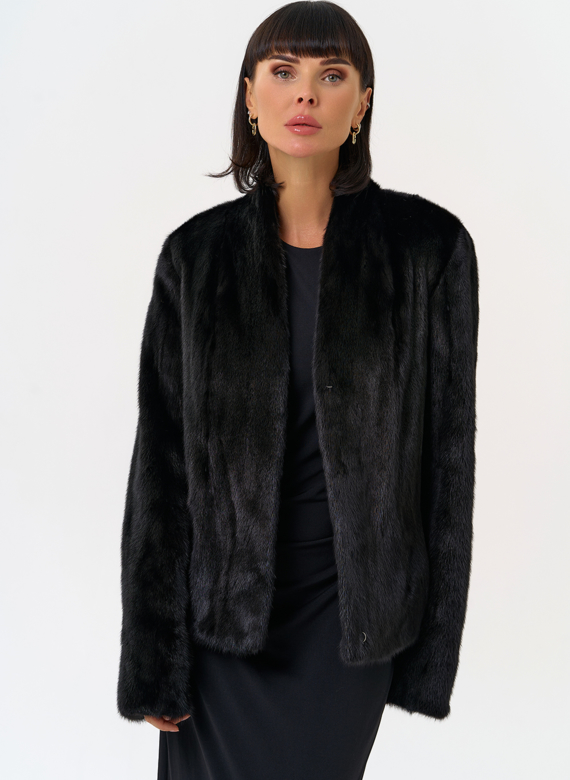 Укороченная шуба из меха норки 