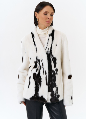 Жакет из меха норки в расцветке "ягуар"