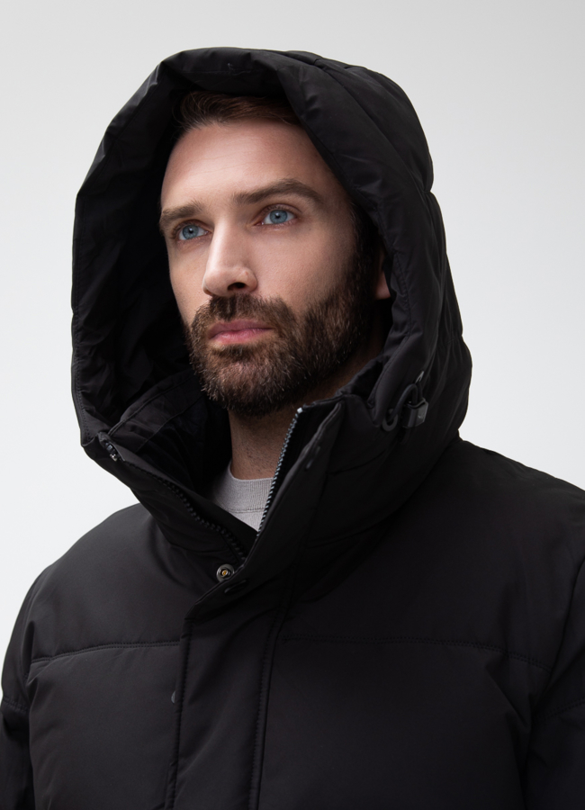 Мужской пуховик с капюшоном  модель № 28406 универмаг малина