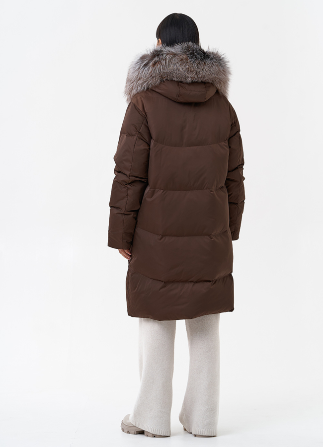 Пуховик с отделкой из меха блюфрост модель № 29357 в рассрочку