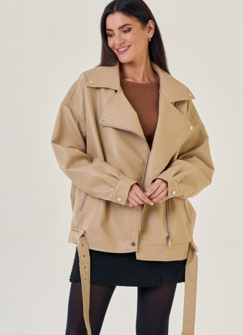 Женская куртка оверсайз из эко кожи