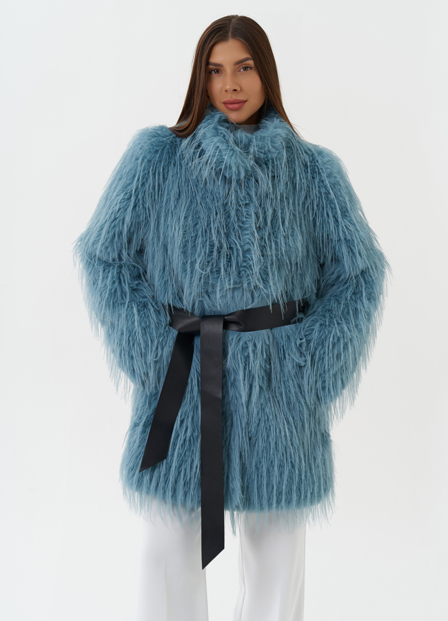 Женская шуба под эко страуса модель № 27808 в рассрочку