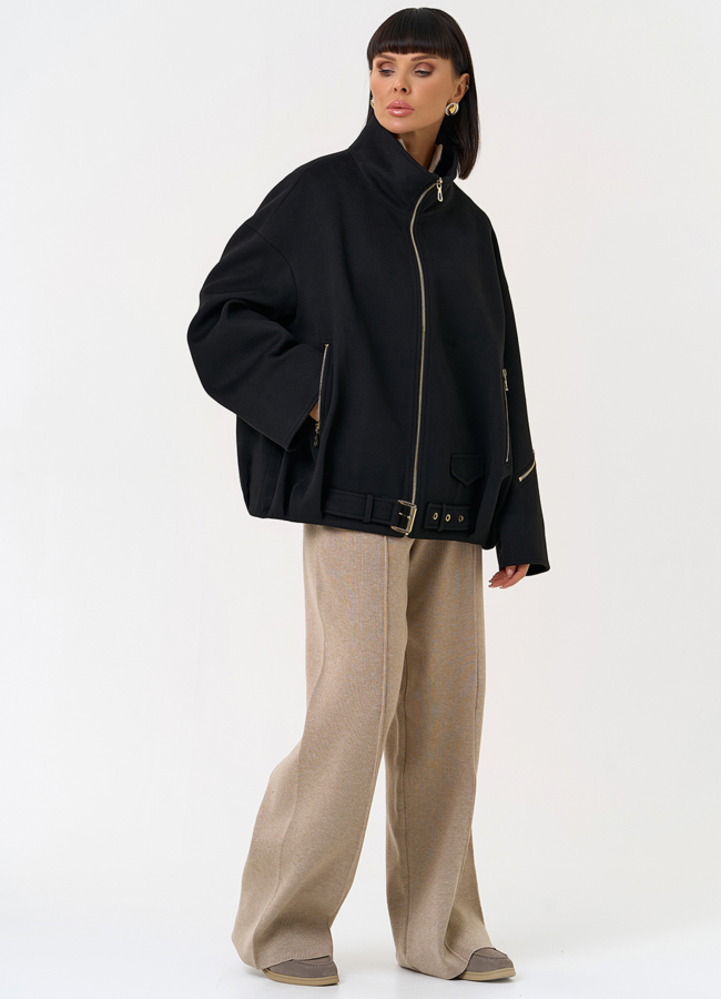 Женское пальто бомбер с воротником стойкой модель № 31554 в кредит