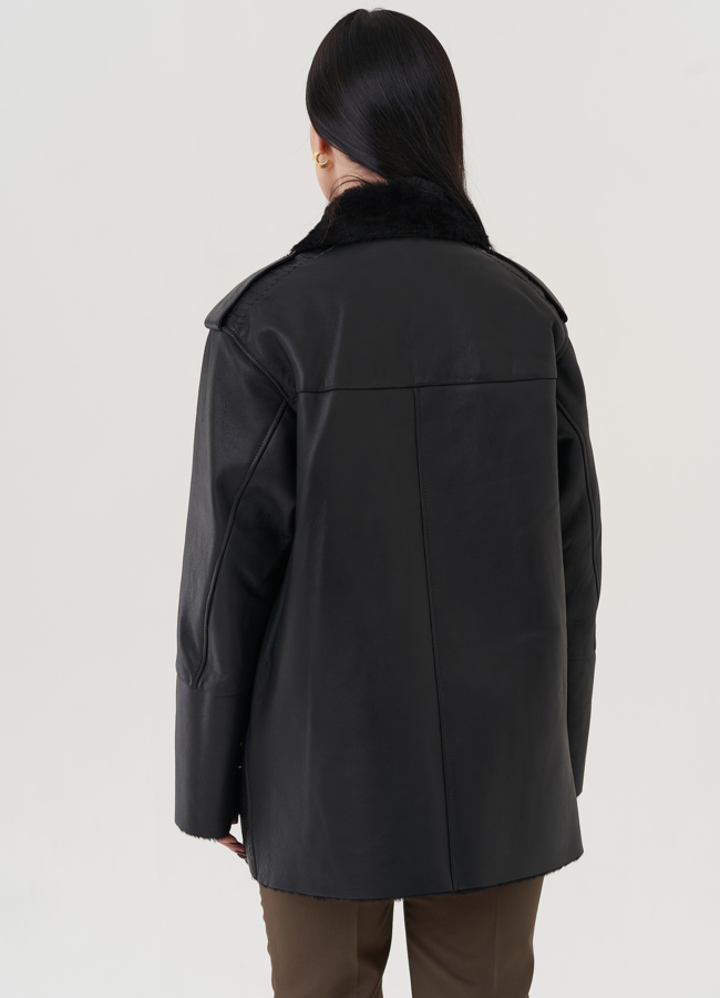 Женская дубленка  модель № 25907 универмаг малина