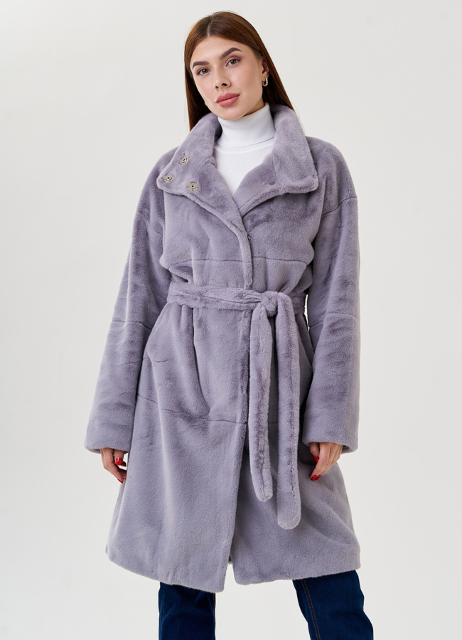 Женское пальто из искусственного меха  модель № 23528 универмаг малина