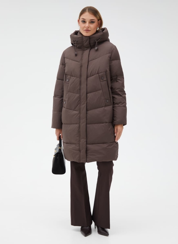 Пуховик женский с капюшоном
