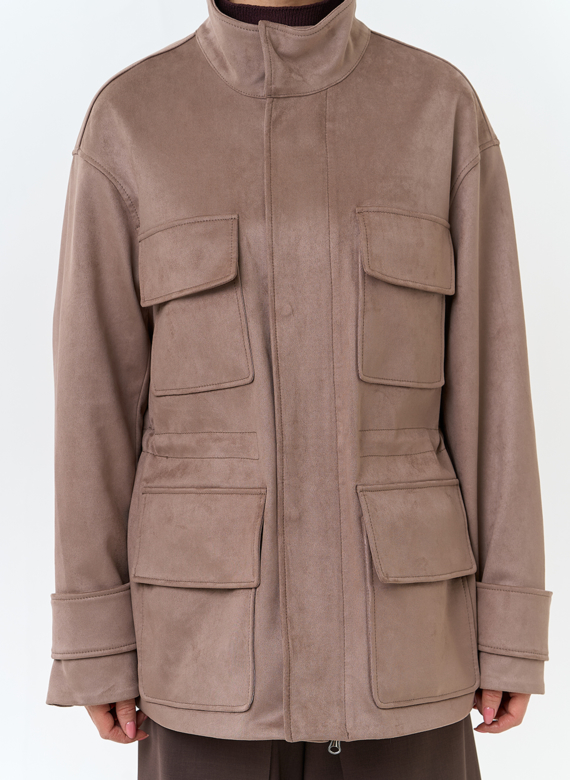 Женская куртка парка из эко замши 