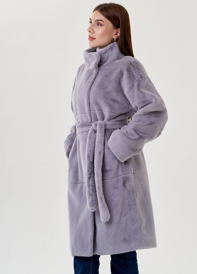 Женское пальто из искусственного меха  модель № 23528 универмаг малина