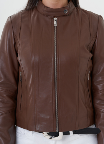 Женская кожаная куртка "мото" 