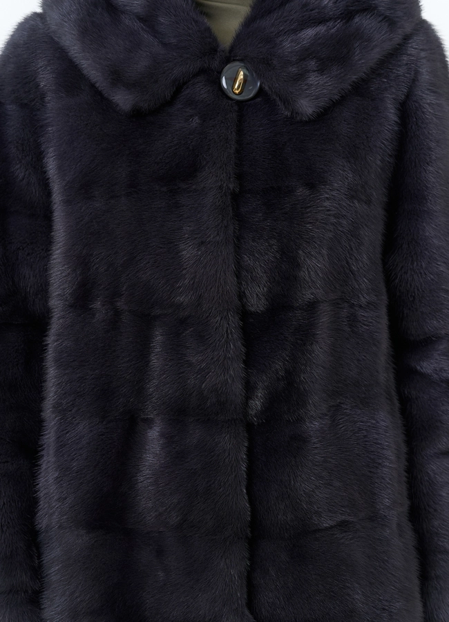 Норковая шуба трансформер с капюшоном модель № 24956 универмаг малина
