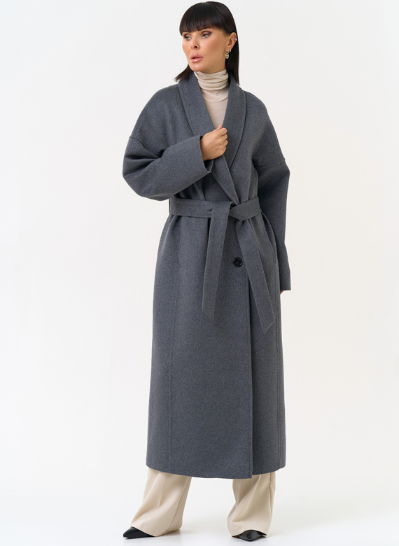 Женское пальто с воротником шаль