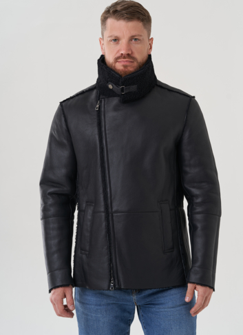 Дубленка мужская черного цвета 